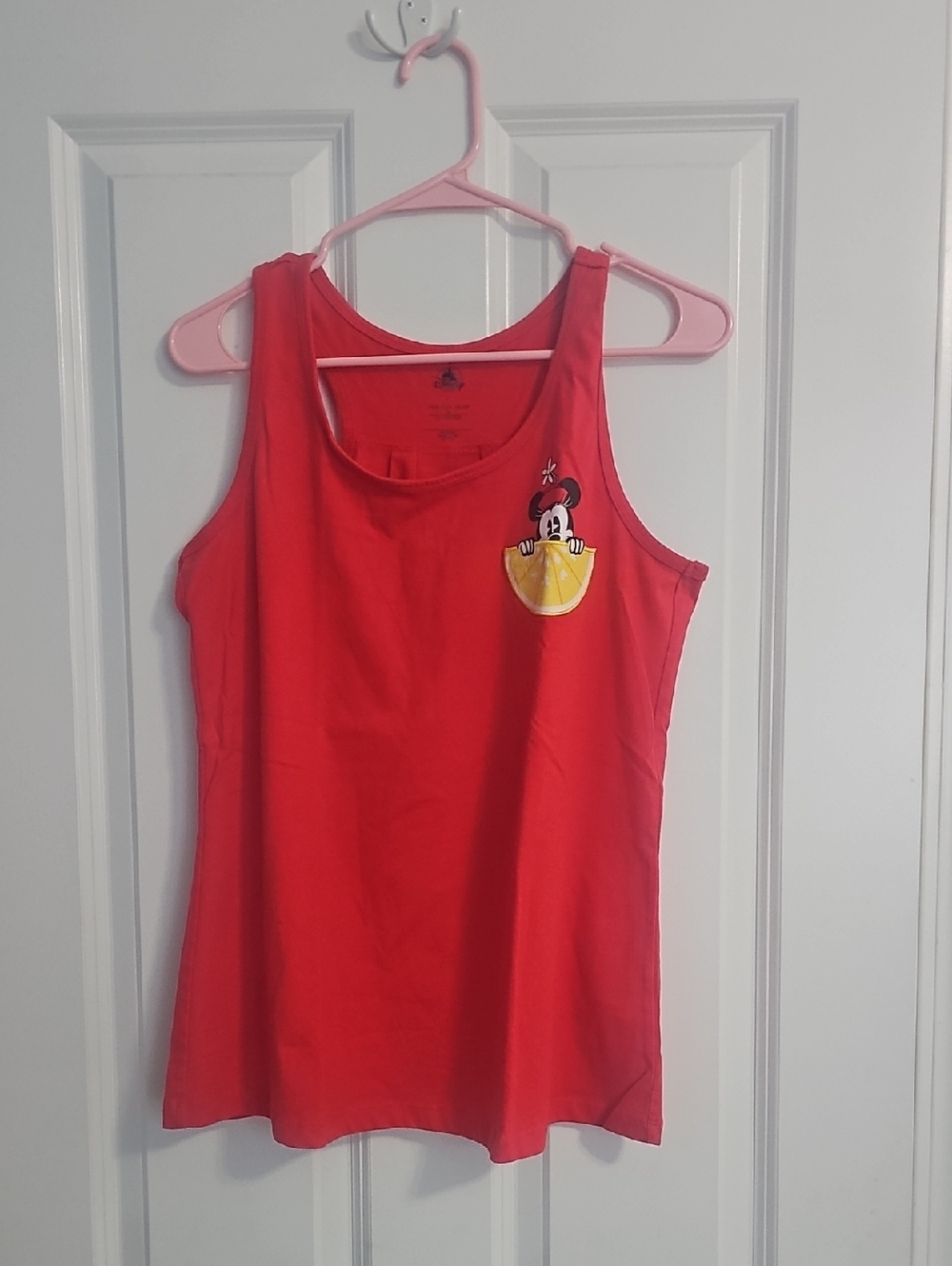🍉Red Women's Tank Top with Minnie Mouse Pocket Accent
